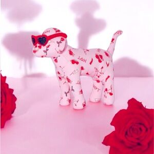 Victoria's Secret PINK Mini Plush Dog w/glasses Valentine’s Day Edition